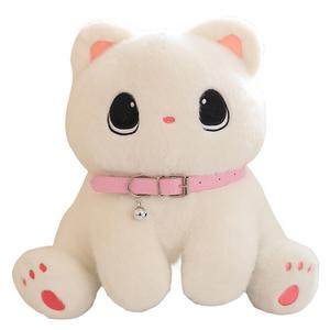 Очаровательные плюшевые куклы с большими глазами в виде кота, высота 20см/30см/40см MLING, белый/розовый