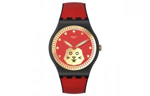 SWATCH Часы Unisex 41mm Red Watch SO32Z107