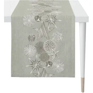 Дорожка для стола 4708 CHRISTMAS GLAM, Рождественский декор, Рождество Люрекс-Жаккардовая ткань Apelt, Taupe, goldfarben