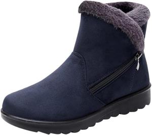 Warm and Comfortable Ladies' Thick Cotton Shoes - Large Size - Lightweight - Autumn and Winter - for Snowy Weather. Fusecottc, Blue