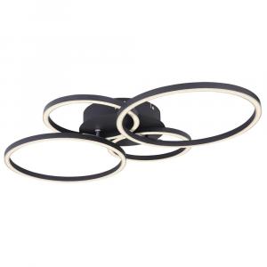 Globo Lighting Светодиодный потолочный светильник, кольцевой дизайн, матовый черный