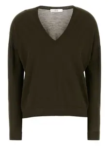 Кашемировый свитер с V-образным вырезом Co, зеленый