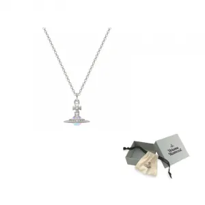 Vivienne Westwood Кулон Crystal Metal Gemstone Aurora Ball на цепочке для женщин, серебро/aurora