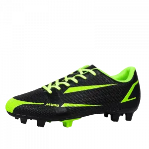 TONYBEAR Футбольные бутсы унисекс мидтоп черные неоново-зеленые/черные неоново-желтые/черные оранжевые/черные голубые с черными и неоново-зелеными длинными шипами