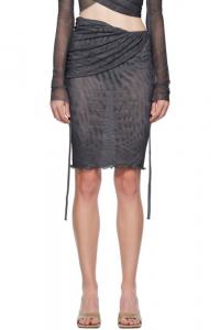 Серая юбка-миди с запахом Jade Cropper