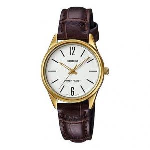 Часы CASIO Quartz Waterproof Brown Analog, коричневый