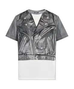 Футболка с принтом Balmain, серый