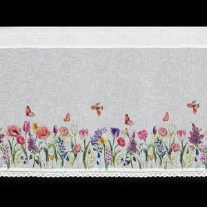 Штора BELLA белая розовая 30x150 Eurofirany