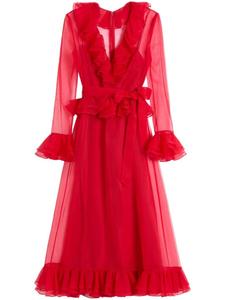Valentino Garavani платье миди из органзы, красный