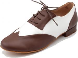 Мужские кожаные танцевальные туфли на шнуровке для латинских танцев: ча-ча-ча, танго, джаз, румба, бальные и современные танцы Litnermia, белый