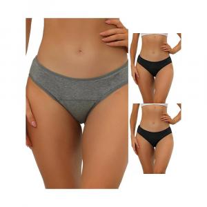 3 упаковки женского нижнего белья, трусики-хипстеры со средней посадкой, доступны в размерах больших размеров ALLEGRA K, цвет Black Gray