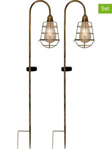 Комплект из 2 светодиодных солнечных садовых светильников на колышках из латуни - (Ш)10,5 x (В)76,5 см Näve, Messing - (B)10,5 x (H)76,5 cm