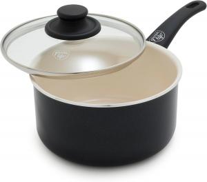 Керамическая кастрюля GreenLife антипригарная с крышкой 2 л, черный