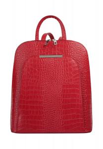 Рюкзак из натуральной кожи, производство Италия Cluty, красный