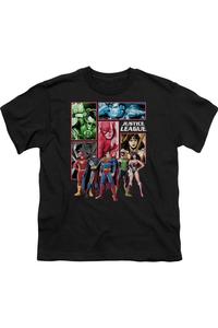 Футболка с коротким рукавом для детей с принтом Лиги Справедливости Америки Gildan, черный