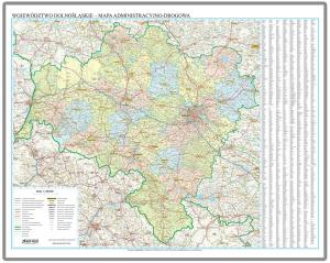 ЭкоГраф, Нижнесилезское воеводство, настенная карта на подложке в деревянной рамке, масштаб 1:200 000 Eko Graf