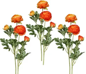 Креативные зеленые искусственные цветы, набор из 6 шт Creativ green 40 см, цвет orange