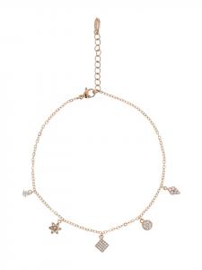 Faina Женский браслет на щиколотку из розового золота и белого цвета
