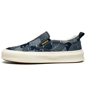 LEAVELAND Низкие повседневные туфли мужские синего цвета