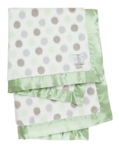 Роскошное плюшевое детское одеяло с точечным принтом Little Giraffe, цвет Green