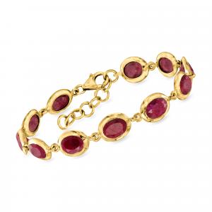 Браслет Ross-Simons Ruby из 18-каратного золота с покрытием Sterling Ross-Simons, 7 In