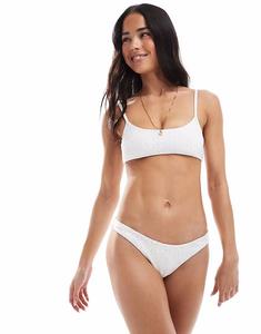 Плавки бикини Daisy Street с высоким вырезом по бедру белого цвета