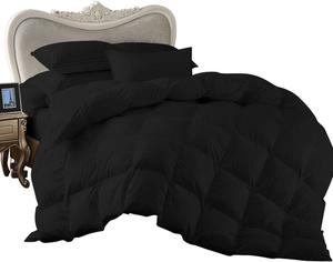 BesBedding Комплект постельного белья из длинноволокнистого хлопка плотностью 500 г/м² черного цвета Black