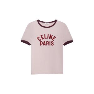 CELINE Футболка Paris женская розовая