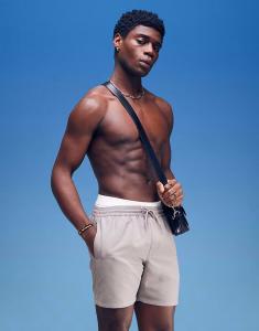 Плавки-шорты ASOS DESIGN средней длины серого цвета