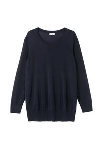 Легкий вязаный свитер с ребристым поясом sheego, цвет Tiefblau