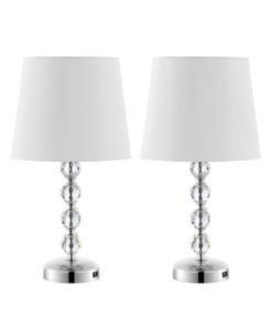Набор из двух настольных ламп Nola с USB-портом Safavieh, цвет clear/chrome
