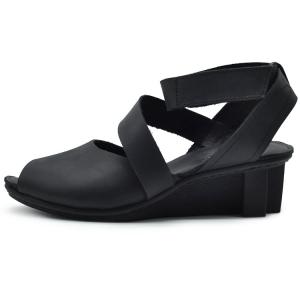 ARTMU Сандалии женские с одним ремешком, черные