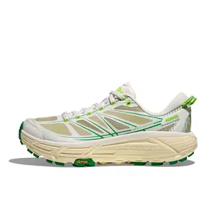 HOKA ONE ONE Кроссовки для бега по пересеченной местности Mafate Speed 2 с низким дышащим износостойким верхом, унисекс, белые и зеленые