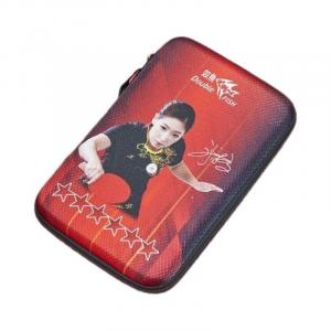 Ракетка для настольного тенниса DOUBLEFISH Six Star в чехле из полиэстера и нейлона, унисекс, 27*17*5 см DOUBLE FISH, hard racket bag-abrasion-resistant/impact-resistant