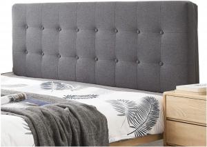 Подушка-подголовник для кровати LIANGJUN, с поясничной поддержкой, обивка из льняной ткани и губки, для двуспальной кровати размера Queen, для украшения гостиничного номера, 7 цветов (Цвет: темно-серый, Размер: 120х60х8 см) CHIAPERINI, Dark Gray