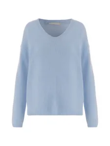 Рифленый свитер с V-образным вырезом Allude, синий