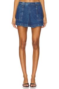 Мини-Юбка в складку с плющом Grlfrnd, цвет big sur