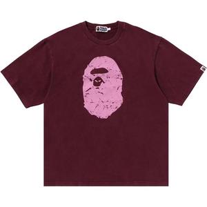 Футболка BAPE Heavy Washed Ape Head Relaxed Fit Tee, Burgundy