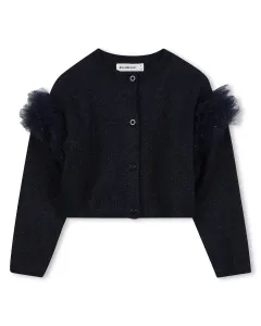 Детский свитер с тюлевыми деталями Billieblush, темно-синий