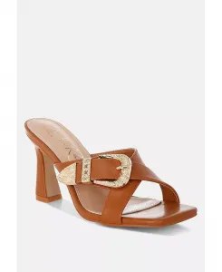Мокайя Сандалии с гравированной металлической пряжкой для женщин London Rag, загар/бежевый