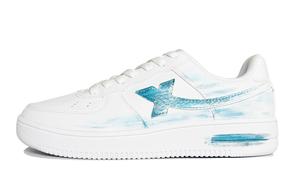 XTEP Кроссовки Air Force One с низким верхом, устойчивые к истиранию и дышащие, для скейтбординга, мужские, сине-белые