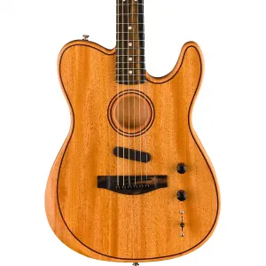Акустико-электрическая гитара Fender American Acoustasonic Telecaster из красного дерева, натуральный цвет