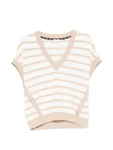 Футболка в полоску с V-образным вырезом Liu Jo, белый