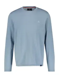 Вязаный свитер LERROS "Свитер с круглым вырезом LERROS, плоская вязка", синий