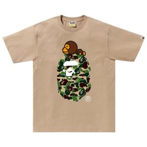 Футболка BAPE ABC Camo Milo On Big Ape Tee, Beige/Green
