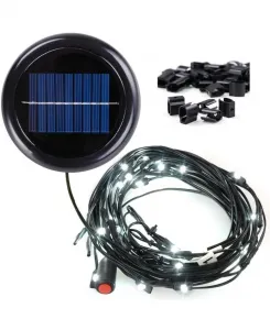 40 светодиодных солнечных гирлянд холодного белого света для 9-футового 8-реберного уличного зонта с алюминиевым основанием Yescom