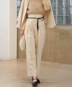 Брюки с высокой талией и поясом