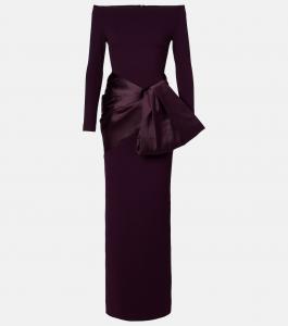 Платье с бантом и открытыми плечами Kori Solace London, Plum