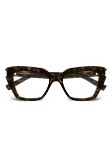 Очки в геометричной оправе Saint Laurent, коричневый