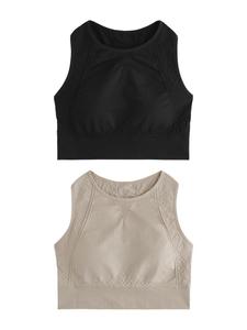 Next Бралетт спортивный топ в цвете Stone, Black